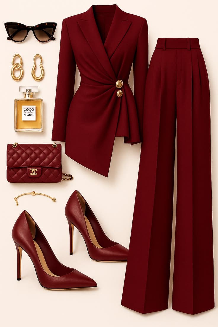 Bordeaux power suit